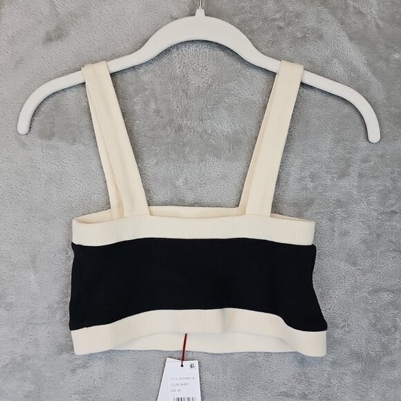 Red Carter Colorblocked Cropped Top Cover-Up Womens Size XS Black Square Neck - Picture 8 of 10